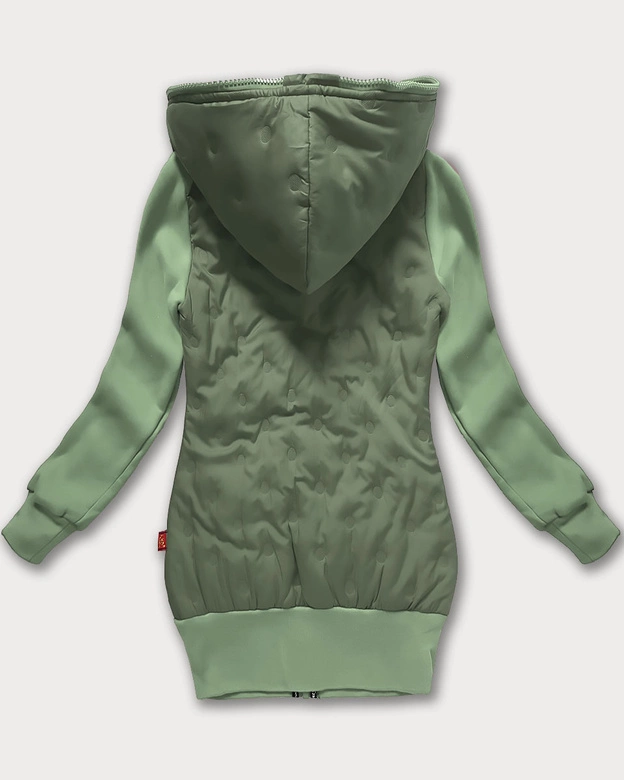Damska bluzo-kurtka z kapturem LHD szarozielona (AMG-162A)