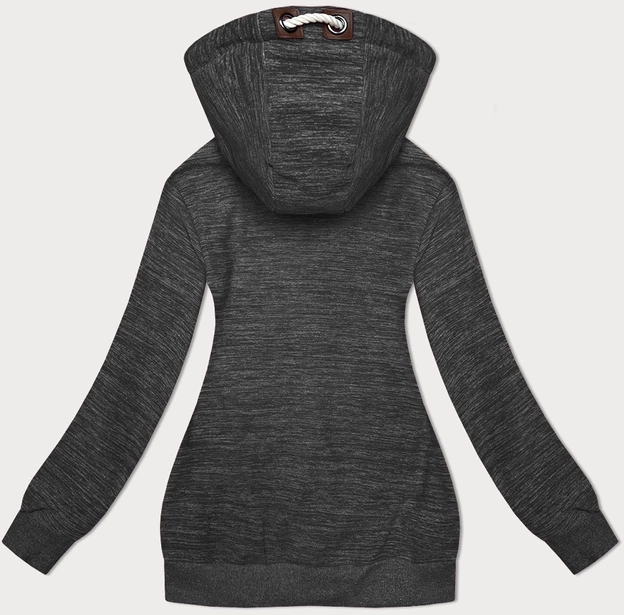 Damska polarowa bluza z kapturem grafit melanż (2312)