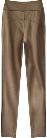 BAWEŁNIANE SPODNIE Z WYSOKIM STANEM KARMELOWE (89181)