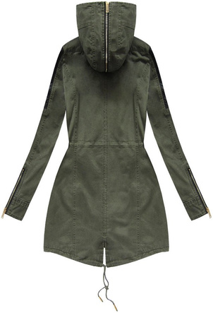 BAWEŁNIANA PARKA Z KAPTUREM KHAKI (7098)