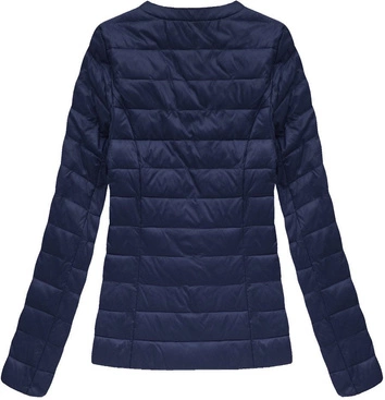 PIKOWANA KURTKA Z OKRĄGŁYM DEKOLTEM GRANATOWA (1825)