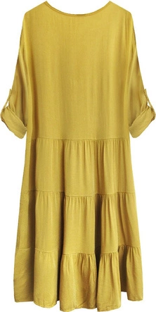 SUKIENKA OVERSIZE Z HAFTEM MUSZTARDOWA (308ART)