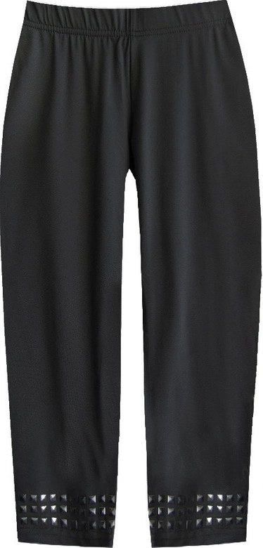 BŁYSZCZĄCE LEGGINSY Z DŻETAMI CZARNE (329ART)