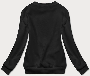 Bluza dresowa damska z nadrukiem czarna (26005)