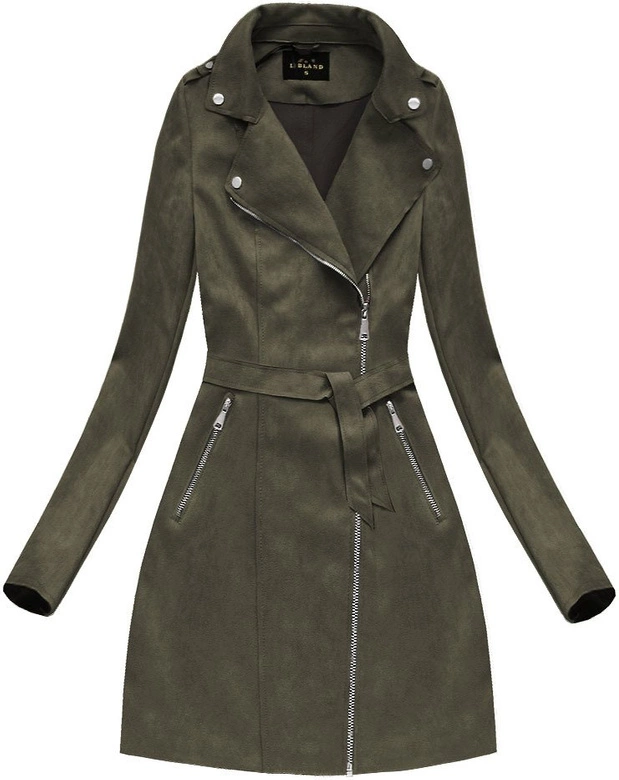 PŁASZCZ ZAMSZOWY KHAKI (6004)