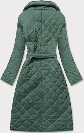 Pikowana kurtka z kołnierzem zielona (AG8-8010)