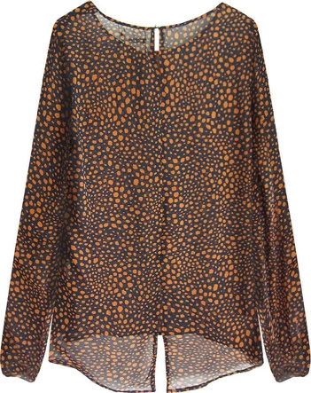 CIENKA BLUZKA Z ŻORŻETY GRANATOWA (6327/1)