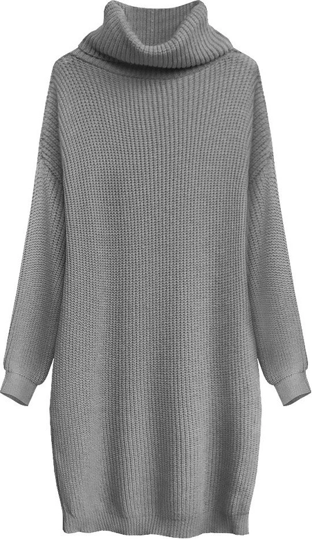 SWETERKOWA SUKIENKA OVERSIZE SZARA (473ART)