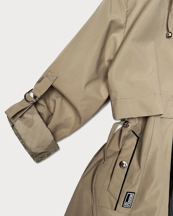 Prosta kurtka damska na podszewce Goodlookin piaskowa (KK60409-4#)