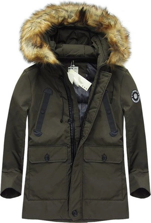 KURTKA ZIMOWA Z PUCHEM NATURALNYM KHAKI (5013)