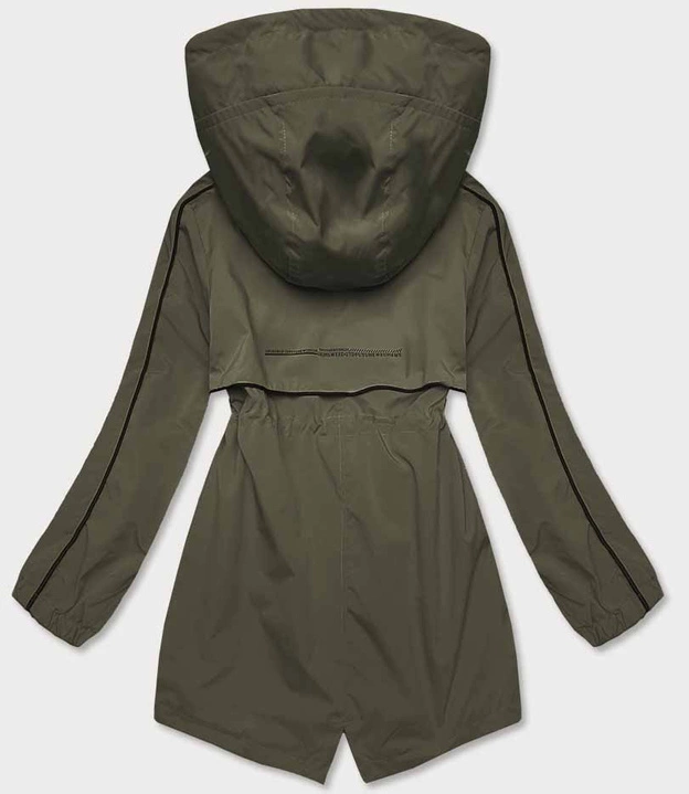 Cienka kurtka damska na podszewce khaki (B8119-11)