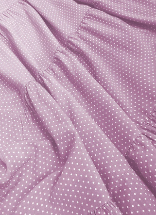 DELIKATNA SUKIENKA W GROSZKI LILAC (588ART)