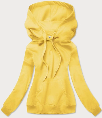 Cienka damska bluza z kapturem żółta (wb11001-28)