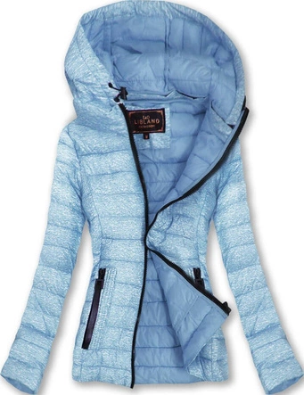 PIKOWANA KURTKA Z KAPTUREM BŁĘKITNA (7211)