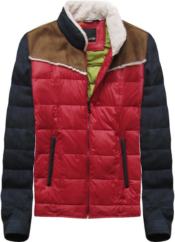 KURTKA Z PUCHEM NATURALNYM CZERWONA (6032)