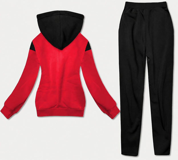 Dres damski bluza + spodnie czerwono-czarny (amg690)