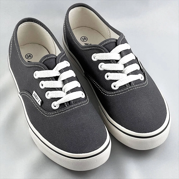 Sznurowane tenisówki damskie ciemnoszare (a8865)