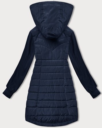 Bluza-kurtka damska z dresowymi rękawami LHD granatowa (AMG-302)