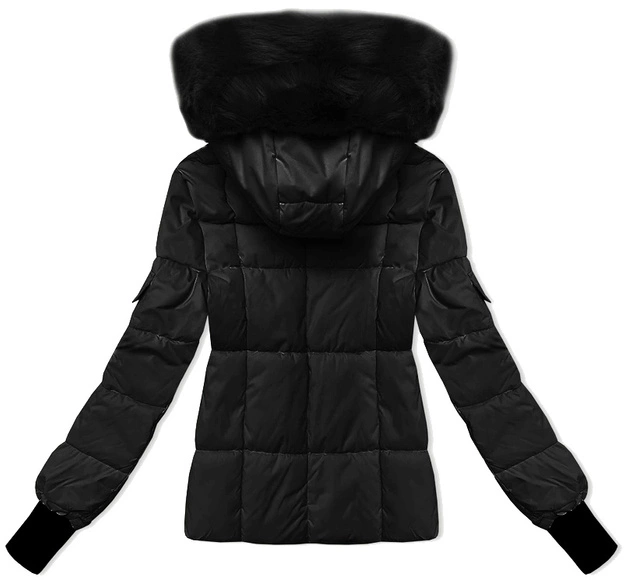 Zimowa kurtka damska z odpinanym kapturem S'west czarna (B8303-1)