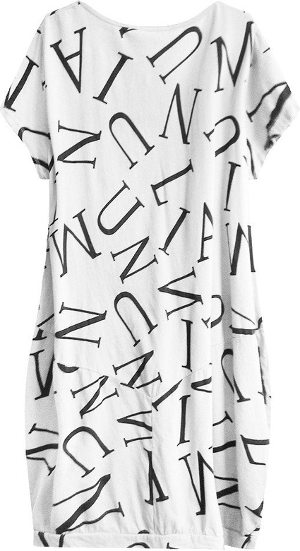 BAWEŁNIANA SUKIENKA OVERSIZE BIAŁA (408ART)