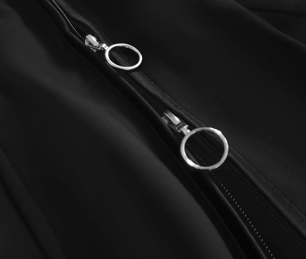 DAMSKA BLUZA SPORTOWA Z KIESZENIAMI CZARNA (687)