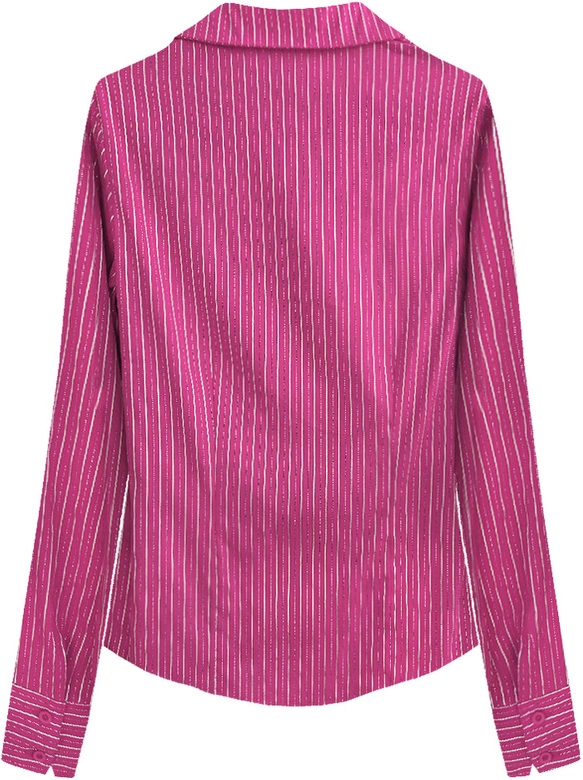 ELEGANCKA KOSZULA W PASKI AMARANTOWA (1086)