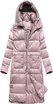 DŁUGA KURTKA Z KAPTUREM RÓŻOWA (PM7231)