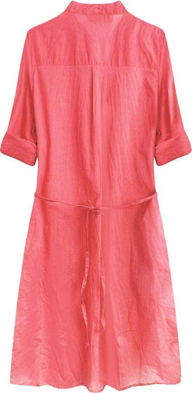 DŁUGA KOSZULA Z ZAKŁADKAMI KORALOWA (1032)