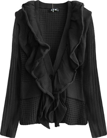 SWETER O GRUBYM SPLOCIE CZARNY (1619)