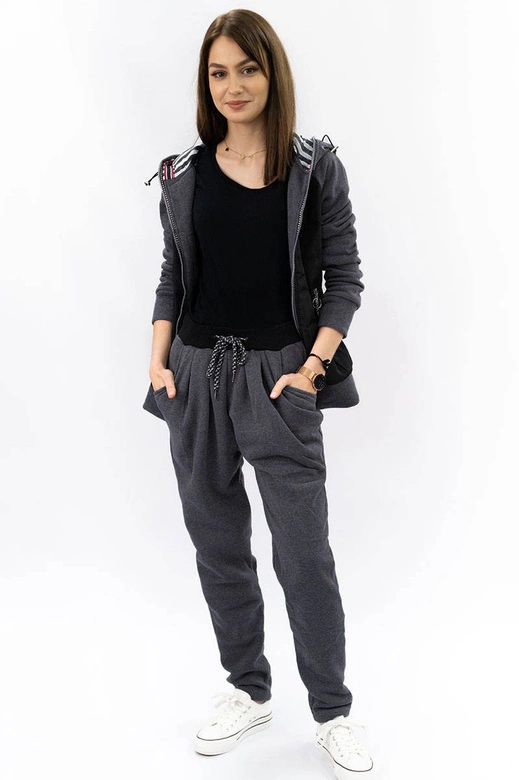 KOMPLET DRESOWY DAMSKI CZARNO-GRAFITOWY (AMG683A)