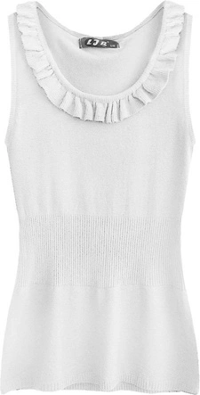 SWETERKOWA BLUZKA NA RAMIĄCZKACH BIAŁA (1526)