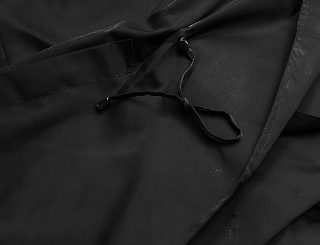 Cienki płaszcz damski czarny (AG5-011)