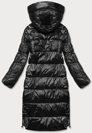 KURTKA DAMSKA CZARNA Z CZARNYM SUWAKIEM (AG1-J9063)