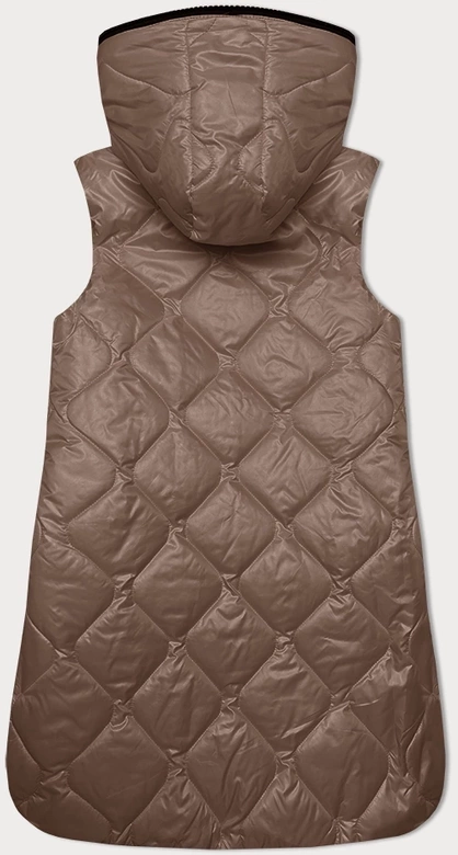 Kamizelka damska z ozdobnym pikowaniem camel (B8230-101)