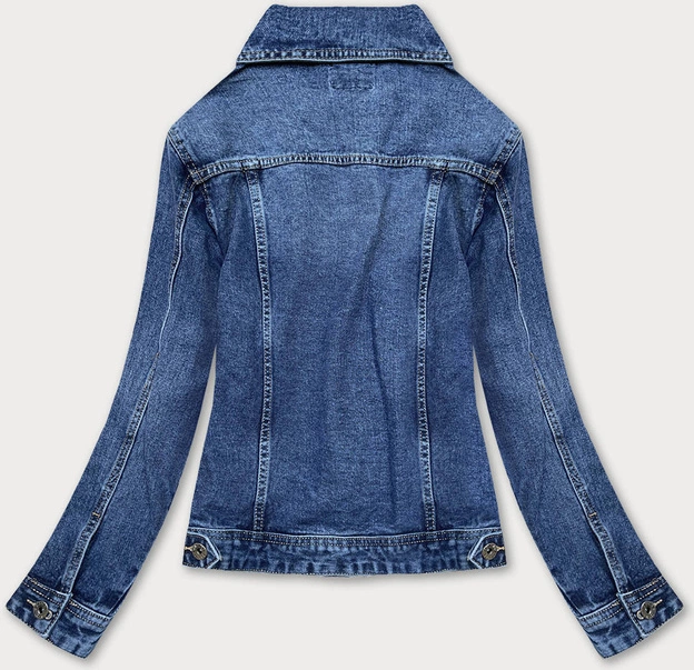 KLASYCZNA KURTKA DŻINSOWA DAMSKA CIEMNA NIEBIESKA (D3577)