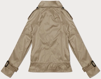 Kurtka z klapami na podszewce beżowa ciemna (1802#-5)