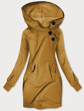 TUNIKA DRESOWA Z KAPTUREM MUSZTARDOWA (XAMG696AX )