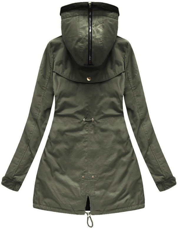 DWUSTRONNA KURTKA Z KAPTUREM KHAKI (XW622X)