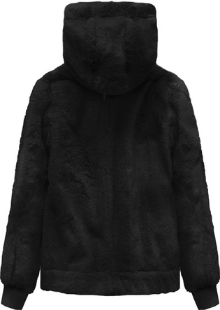 PLUSZOWA KURTKA Z KAPTUREM CZARNA (2019)