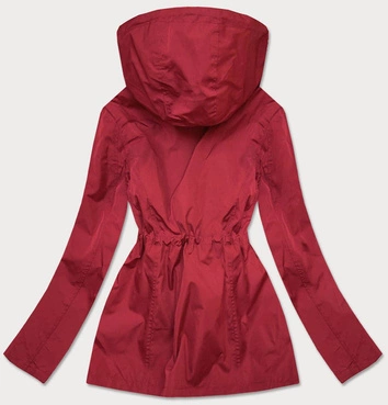 KURTKA DAMSKA TYPU 2W1 BORDO-KROPKI (R8893)