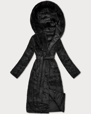 Zimowa kurtka dwustronna futerko Minority czarna (P3-6020-1)