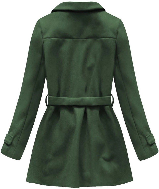 PŁASZCZ Z GUZIKAMI I PASKIEM ZIELONY (18808)
