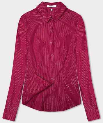 Koszula damska w srebrne paseczki ciemnoróżowa (AWT0111)