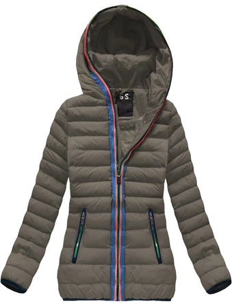 KRÓTKA KURTKA DAMSKA ZIMOWA PIKOWANA KAKAOWA (CX580W)