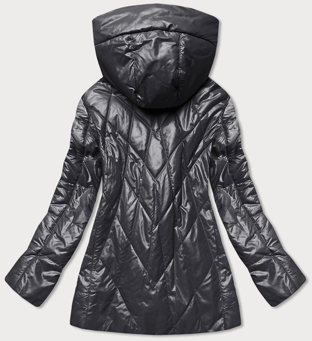 Damska kurtka z kapturem grafitowa (7726)