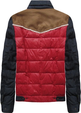 KURTKA Z PUCHEM NATURALNYM CZERWONA (6032)