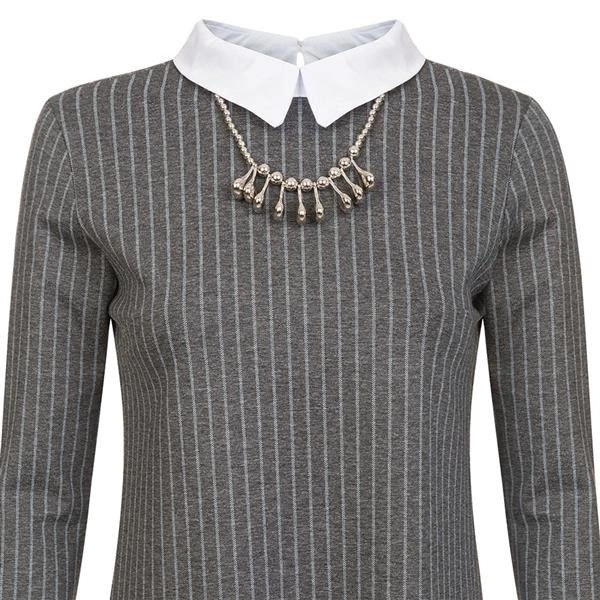 SUKIENKA Z KOŁNIERZEM I NASZYJNIKIEM GRAFITOWA (9339)