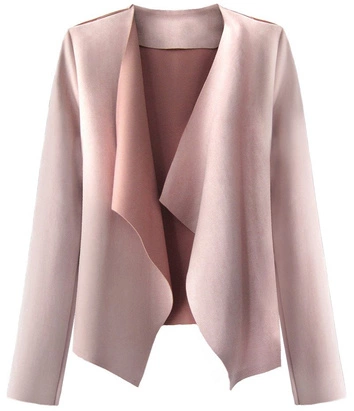 KRÓTKA ZAMSZOWA NARZUTKA PUDROWY RÓŻ (9340)