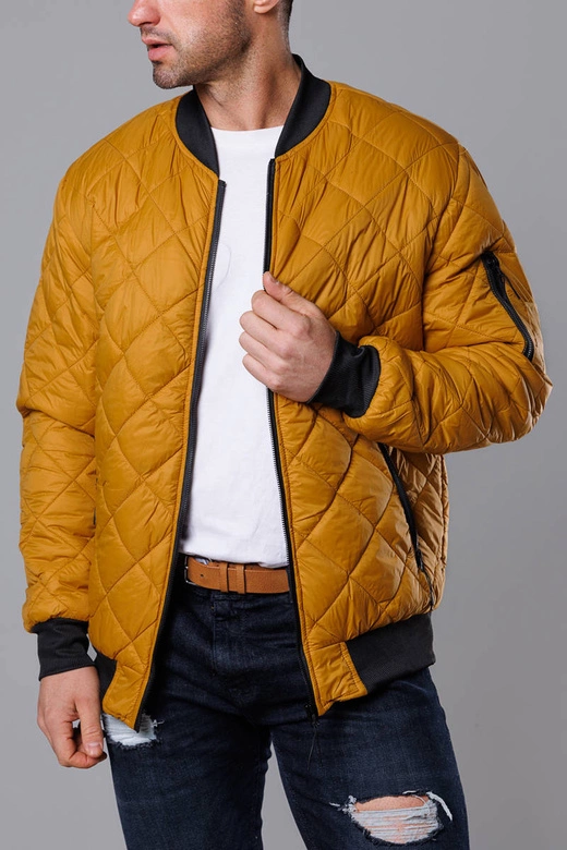 Pikowana bomberka męska ciemnożółta (MY01-23)