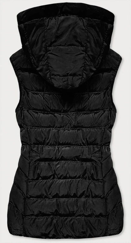 KAMIZELKA DAMSKA Z PUCHEM NATURALNYM CZARNA (RQW6815)